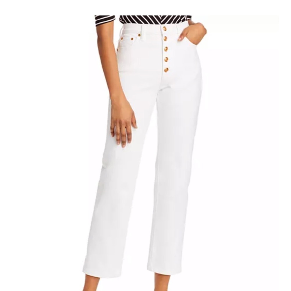 Tory Burch NEW SEASON white crop denim jeans, NWT
